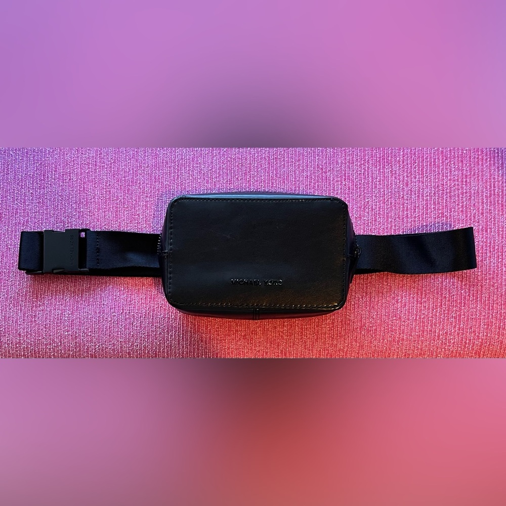 Black Leather Belt Bag